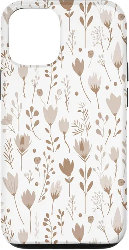 Vista 28 de Floral Flowers Wildflowers Garden Botanical Love Beige White Case for iPhone 16