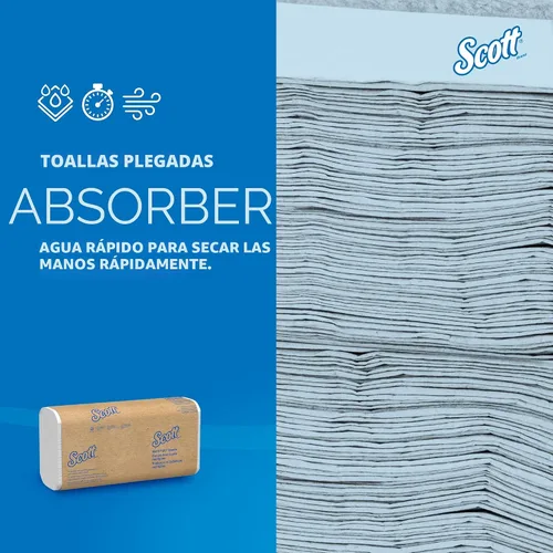 Vista 5 de Scott Professional Toallas de Papel Universales Multiplegadas, a Granel (03650), Bolsillos de Absorción, Blanco, Toalla de 9.2"x9.4", Comprimida