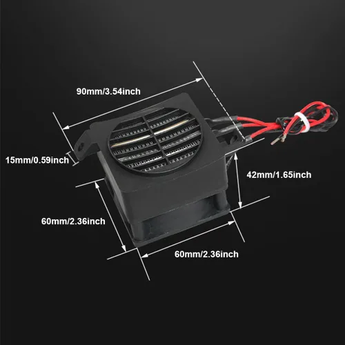 Vista 4 de Constant Tempeure PTC Calentador de ventilador eléctrico para coche pequeño espacio calefacción incubadora (12V 100W) para calentador humidificador