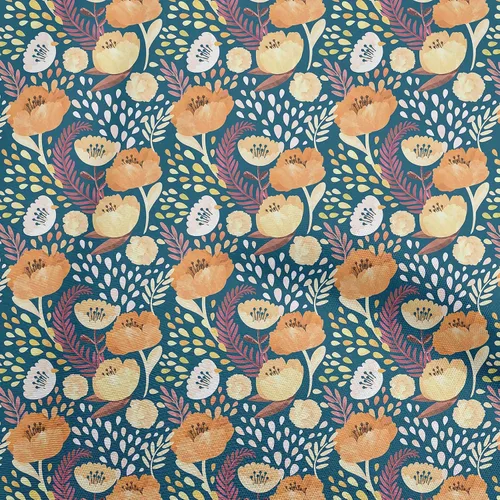 Vista 10 de oneOone Tela de algodón flexible beige flora DIY ropa acolchado tela impresión tela por Yard 40 pulgadas de ancho -L2