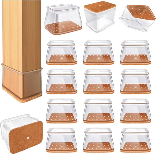 Vista 19 de 24 protectores de suelo para patas de silla para suelos de madera dura, cubiertas de silicona para proteger suelos de baldosas de madera, parte