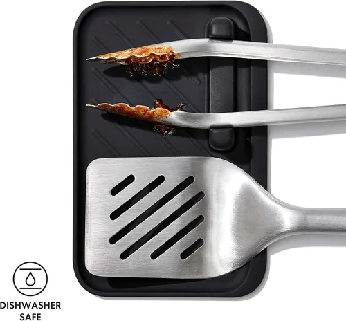 Vista 6 de OXO Good Grips - Herramientas de asar a la parrilla, reposo, color negro