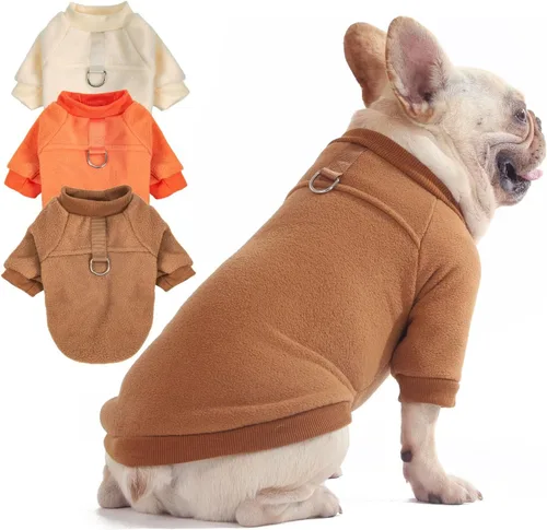 Vista 8 de ChiDogz Ropa para gatos y perros Ropa para perros y gatos Sudadera elástica y cálida para perro, suéter para cachorros y gatos con correa