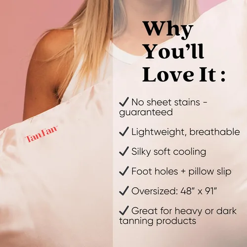 Vista 5 de Saco de dormir para bronceador oscuro Tan Fan: mantén las sábanas limpias de manchas oscuras, 100% poliéster, parte inferior más gruesa y superior