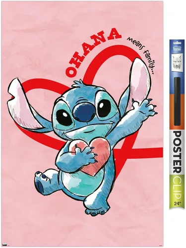 Vista 17 de Trends International Disney Lilo and Stitch - Póster de pared de corazones, 22.4 pulgadas de largo x 14.7 pulgadas, versión enmarcada en madera