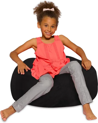 Vista 15 de Posh Creations - Sillón puff para niños, adolescentes y adultos, incluye funda extraíble y lavable a máquina, tamaño mediano de 27 pulgadas, lona