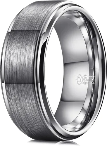 Vista 8 de THREE KEYS JEWELRY Tungsten Wedding Band for Men Brushed