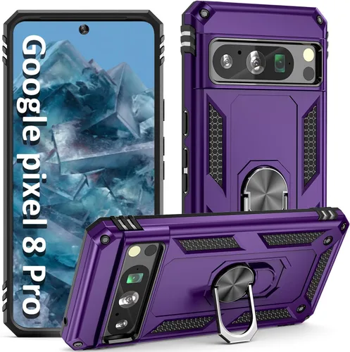 Vista 11 de ADDIT Pixel 8 - Funda para Google Pixel 8, con anillo de soporte, soporte ajustable, grado militar, protección resistente, a prueba de golpes