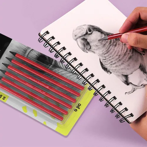 Vista 4 de ITODA Lápices de carbón profesional Juego de dibujo, boceto HB, 2B, 4B, 6B, 8B, EE mezcla, lápices de libros para colorear, grafito, profesionales