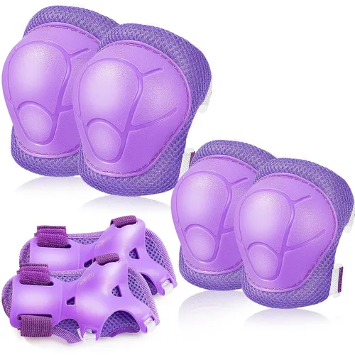 Vista 14 de BOSONER - Equipo de protección básico para niños: juego de rodilleras y coderas con protectores de muñeca para niños de 3 a 15 años - Diseñado