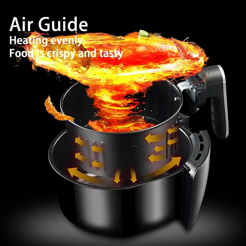 Vista 8 de Freidora de aire, horno eléctrico inteligente de 5 cuartos de galón sin aceite, freidora multifunción de gran capacidad de 1500 W con pantalla