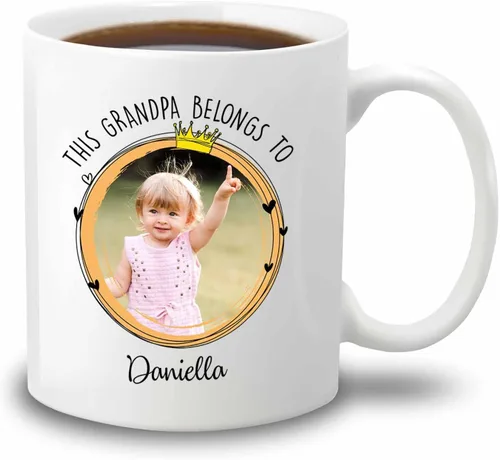 Vista 10 de Taza de regalo para abuelo, taza de café blanca con foto personalizada para nietos, regalo para el día del padre, papá, abuelo, abuelo, taza de café