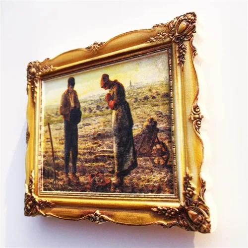 Vista 4 de 3D L'Angélus Jean-Francois Millet Famosas Pinturas Imán de nevera Louvre París Souvenir Pegatina Magnética Artesanía