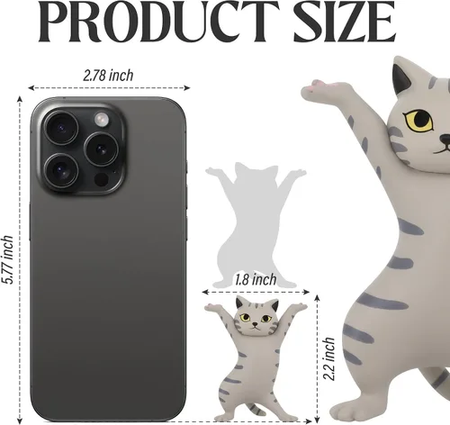 Vista 5 de ATHAND Portalápices de gatos bailando para escritorio, soporte para lápices de gato, lindas figuras de gatos, regalos interesantes para amantes