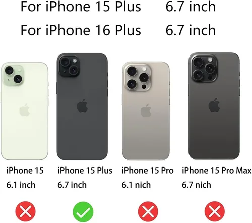 Vista 5 de Paquete de 2 protectores de pantalla de espejo de vidrio templado anti-azul para iPhone 15 Plus/iPhone 16 Plus 6.7 pulgadas, morado