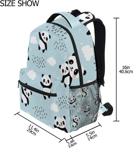 Vista 7 de ATTX Linda mochila con diseño de panda para niños y niñas, Panda-h, Ciclismo