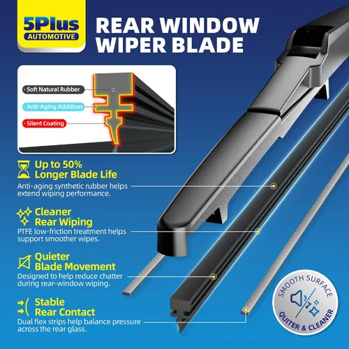 Vista 4 de 5 PLUS RearQuiet Limpiaparabrisas Trasero De 8 Pulgadas, Limpiaparabrisas