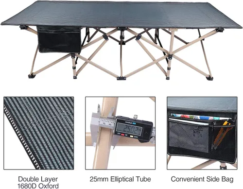 Vista 6 de REDCAMP Catres de Campamento de Tamaño Grande para Adultos 500lbs, 33.5'' Catres para Dormir Extra Anchos y Altos Resistentes, Catres XL Portátiles