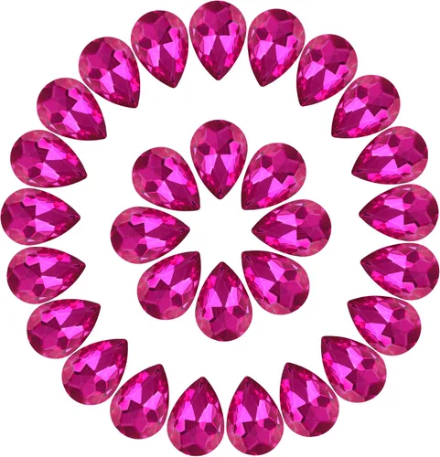 Vista 21 de Jyukan DIY lágrima de cristal AB resina diamantes de imitación Pointback cristal facetado fabricación de joyería artesanal (50 unidades)