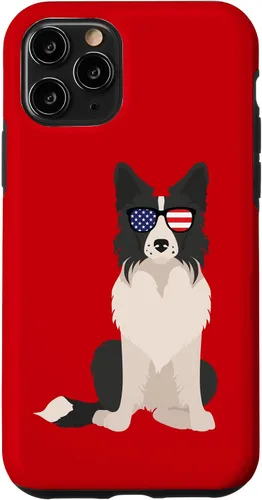 Vista 29 de Border Collie July 4th Patriotic American Sunglasses Dog Case for iPhone 16
