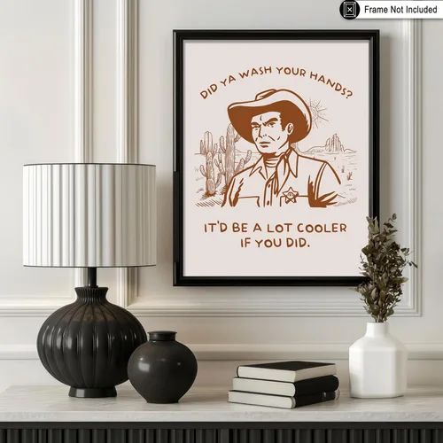 Vista 177 de Poster Master Póster de You've Yeed Your Last Haw - Impresión retro de vaquero marrón - Arte occidental - Arte moderno - Arte del salvaje oeste