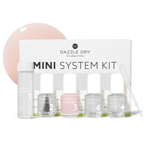 Vista 15 de Dazzle Dry Mini Kit Sistema de 4 Pasos - Carnival Coral, un coral brillante y contundente de cobertura completa. Crema de cobertura completa.