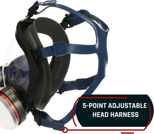 Vista 5 de Parcil Distribution Full Face Respirator Mask - Air Purifying, Organic Vapor & Particulate - Industrial Use - CE Tested