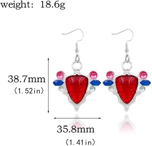 Vista 2 de JJBA JoJo Kakyoin - Aretes colgantes de cerezo con diseño de anime, regalo para mujer