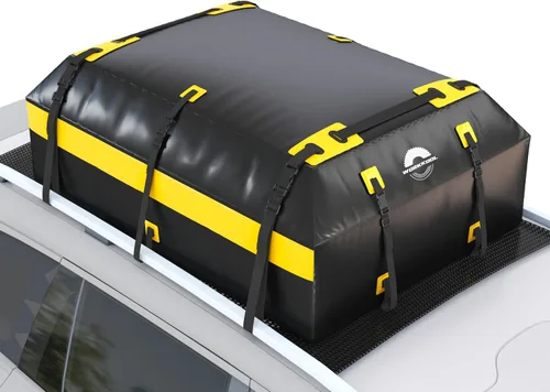 Vista 8 de Portaequipajes para techo de vehículo, portaequipajes de cubierta suave, bolsa de techo impermeable para coche resistente sin estante
