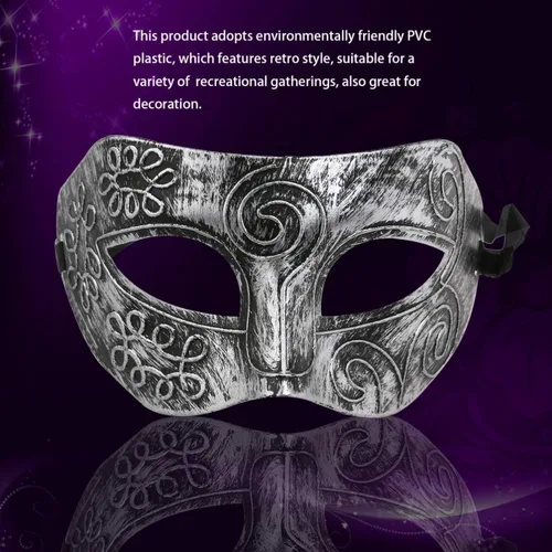 Vista 6 de ABOOFAN Máscara de mascarada para hombres y adultos, máscara romana de baile muscial veneciano, máscara de fiesta de Halloween, cosplay, máscara