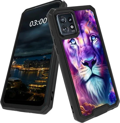 Vista 25 de Funda para Motorola Edge Plus para Moto Edge Plus 2023 con diseño de patrón de mariposa artística a prueba de caídas de policarbonato duro de doble