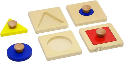 Vista 2 de Elite Montessori Rompecabezas grueso de una o varias formas jumbo con perilla, material de aprendizaje para niños preescolares