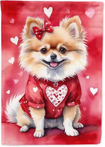 Vista 69 de Caroline's Treasures DAC5252GF Affenpinscher - Bandera de jardín con texto en inglés "My Valentine", bandera decorativa para patio exterior, patio