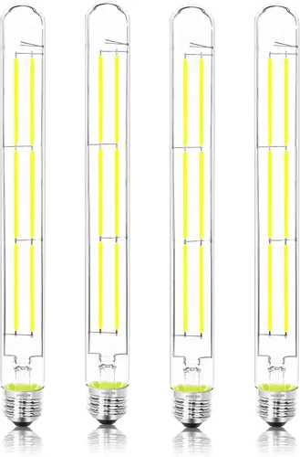Vista 14 de Bombilla LED E26 de 7.3 pulgadas, 6 W, regulable, bombillas Edison blancas suaves de 2700 K, 800 lm, igual a 80 W, tubular T10 T9, bombilla larga