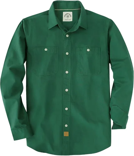 Vista 6 de Dubinik® Chambray - Camisa de trabajo de algodón de manga larga para hombre, con 2 bolsillos, casual, con botones