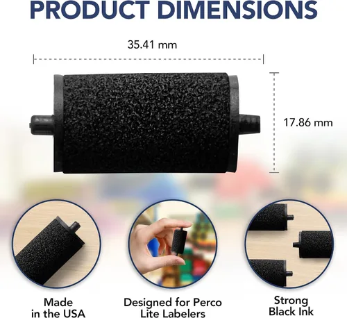Vista 3 de Perco Lite Pricing Gun Labeler - Rollos de tinta de repuesto preferidos para pistola de precio Perco Lite, recarga de tinta fácil y cómoda incluso