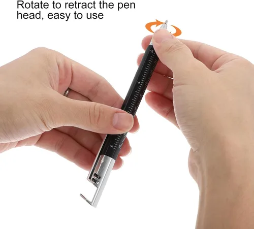 Vista 4 de 5Pcs 6-in-1 Multi-Tool Ballpoint Pens with Ruler, Level Gauge Screwdriver