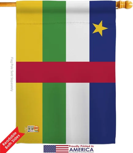 Vista 2 de Americana Home & Garden HG140049 Banderas de África Central de la Nacionalidad Mundial Impresiones Decorativas Casa Vertical 28" X 40" 13" 18.5
