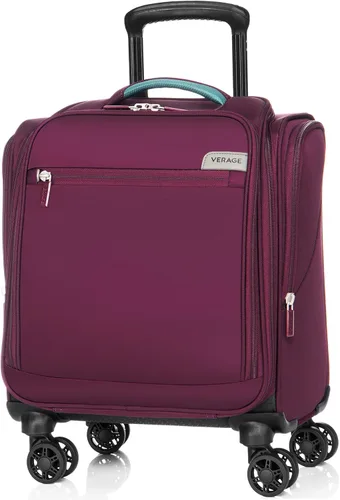 Vista 34 de Verage Equipaje de mano debajo del asiento de 14 pulgadas con ruedas giratorias y puerto de carga USB, maleta con ruedas para aerolíneas, bolsa Negro