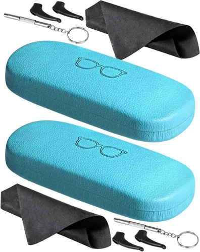 Vista 26 de RayLove Fundas rígidas unisex para gafas, estuche protector para gafas