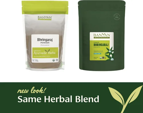 Vista 5 de Banyan Botanicals Polvo Bhringaraj – Polvo orgánico de hoja Eclipta Prostrata – para una mente tranquila y un cabello, uñas, huesos y dientes