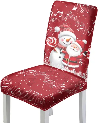 Vista 56 de Rnyleeg Fundas de silla de Navidad para sala de estar, diseño de muñeco de nieve azul, estampado de pájaros, fundas para sillas de comedor, 1