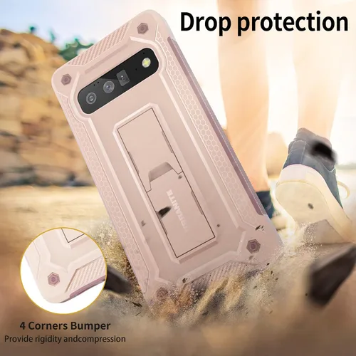 Vista 4 de URBANITE Funda protectora para Google Pixel 6 Pro con soporte, grado militar, resistente a prueba de golpes, para teléfono Pixel 6 Pro de 6.7