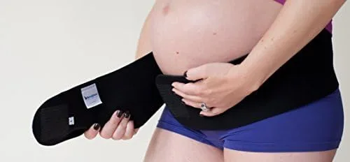 Vista 2 de CABEA Babybellyband - Cinturón de maternidad original 2 en 1 para embarazo, cinturón de maternidad ajustable para embarazo y posparto que
