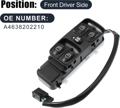 Vista 2 de X AUTOHAUX A4638202210 Interruptor de ventana eléctrica principal del coche lado del conductor delantero para Mercedes-Benz G500 2002-2008 G550