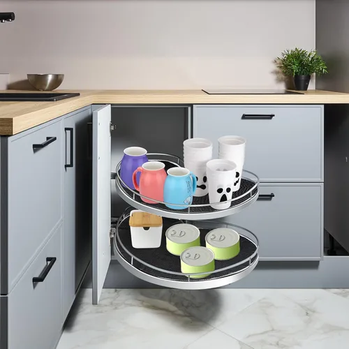 Vista 6 de Frienda Lazy Susan - 2 revestimientos para estantes, no adhesivos, antideslizantes para gabinetes de cocina, refrigerador, despensa, fregadero
