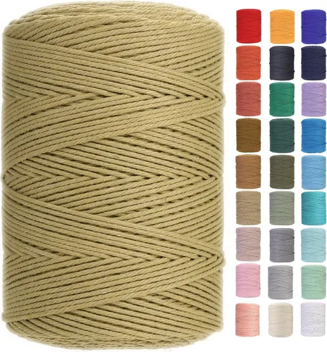 Vista 89 de Cuerda de macramé de 2 mm x 349 metros de cuerda de algodón natural para macramé, cuerda de macramé de color, cuerda de algodón suave, suministros
