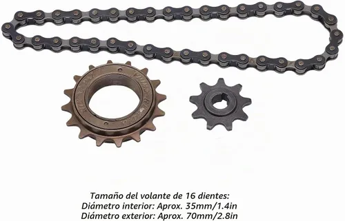 Vista 3 de Kit de rueda libre, duradero juego de cadena de piñón de 9 dientes 16T, componente de bicicleta para ciclistas de carretera, ciclistas de montaña