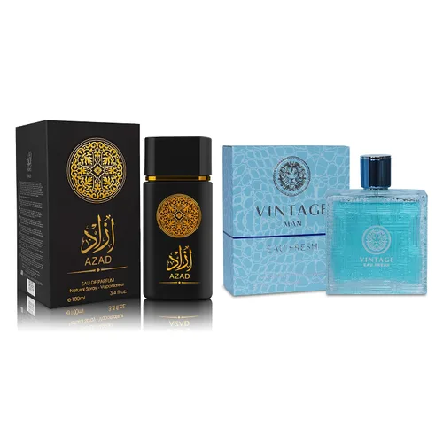 Vista 10 de Set de Perfume para Hombre AZAR, 2 x 100ml Eau de Parfum Fragancia Especiada y Amadeirada con Tabaco, Café y Vainilla Aroma Audaz y Sofisticado