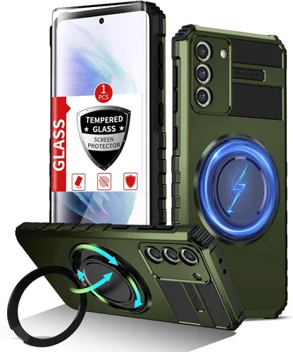Vista 23 de Funda magnética para Samsung Galaxy Note 20 Ultra compatible con carga inalámbrica MagSafe, con 1 protector de pantalla, anillo de soporte integrado